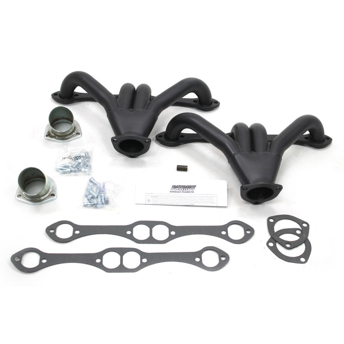 Patriot Exhaust H8065-B Header Str Rod Univ SBC Blk - Truck Part Superstore