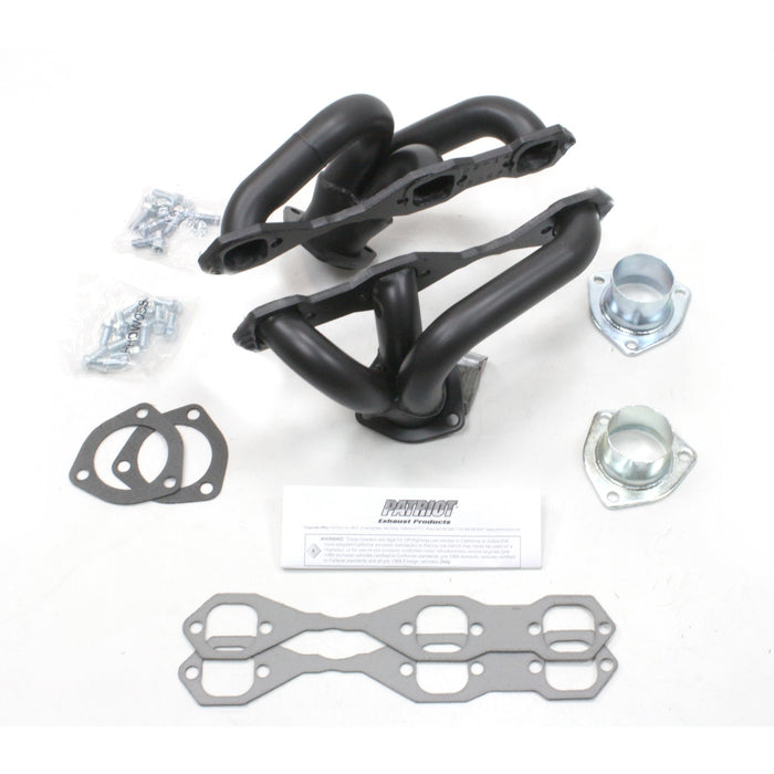 Patriot Exhaust H8067-B Header Str Rod Univ Chev V6 Blk - Truck Part Superstore