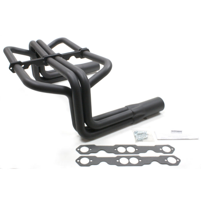 Patriot Exhaust H8071-B Header Str Rod Hi Boy SBC Blk - Truck Part Superstore