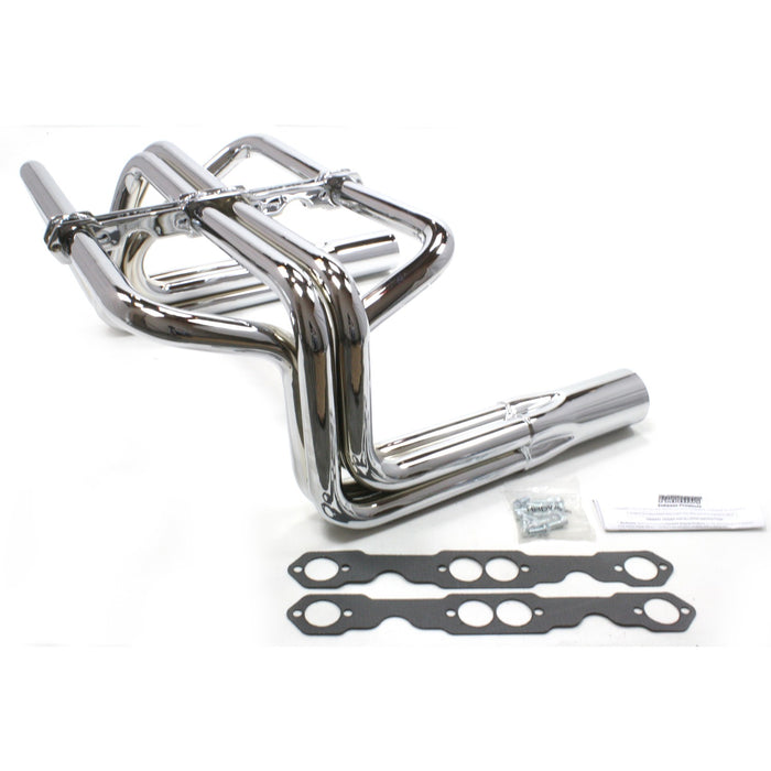 Patriot Exhaust H8072 Header Str Rod Hi Boy SBC Chrm - Truck Part Superstore