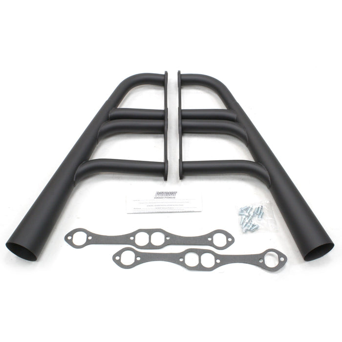Patriot Exhaust H8084 Header Str Rod Traditional Lakstr SBC Black - Truck Part Superstore