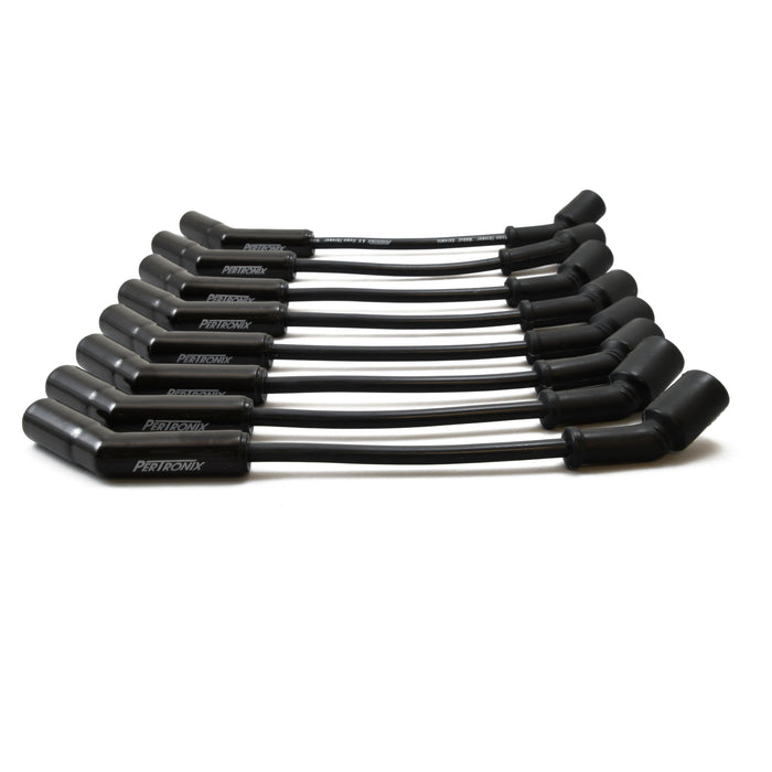 Pertronix 828224HT Wires, 8MM GM LS 45? Black Ceramic Boot; Black wire - Truck Part Superstore