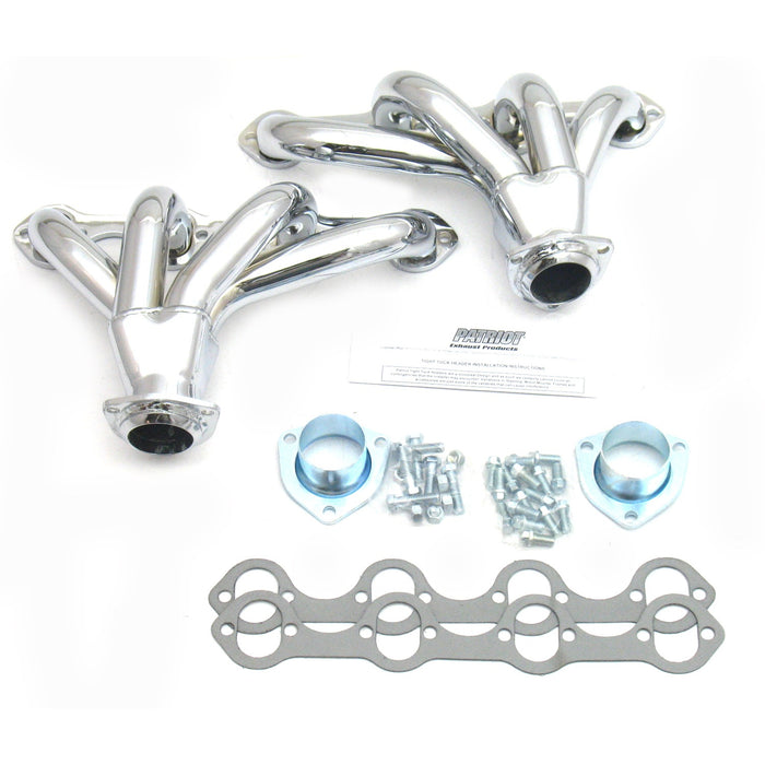 Patriot Exhaust H8428 Header Str Rod SBF Chrm - Truck Part Superstore