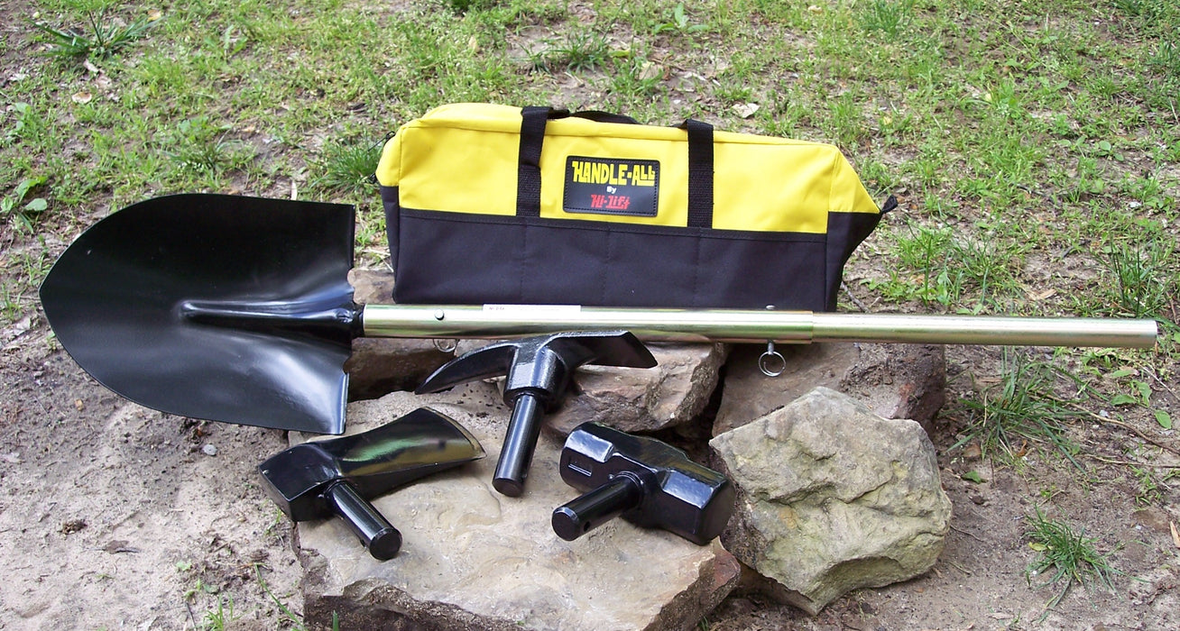 Hi-lift Jack HA-500 Versatile tool with a telescoping handle and 4 full-size implement heads. - Truck Part Superstore