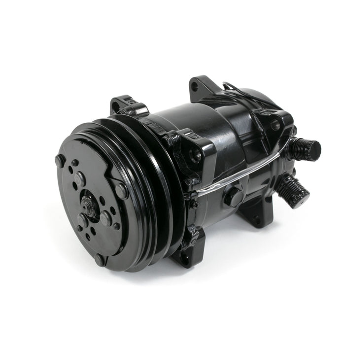 Top Street Performance HC5001BK A/C Compressor; Sanden 508 R134 V-Belt; Chrome with Black Clutch - Truck Part Superstore