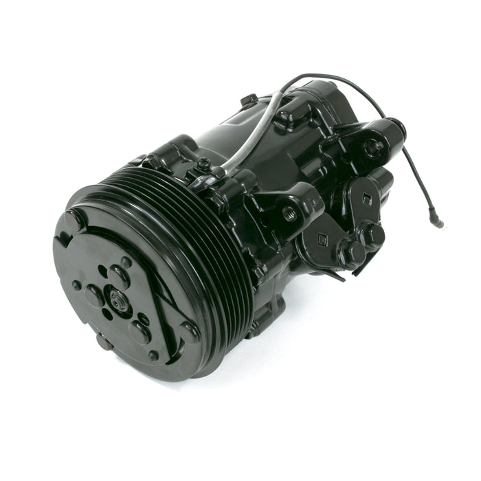 Top Street Performance HC5005BK A/C Compressor; Sanden SD-7 R134 Serpentine Belt; Polished with Silver Clutch - Truck Part Superstore
