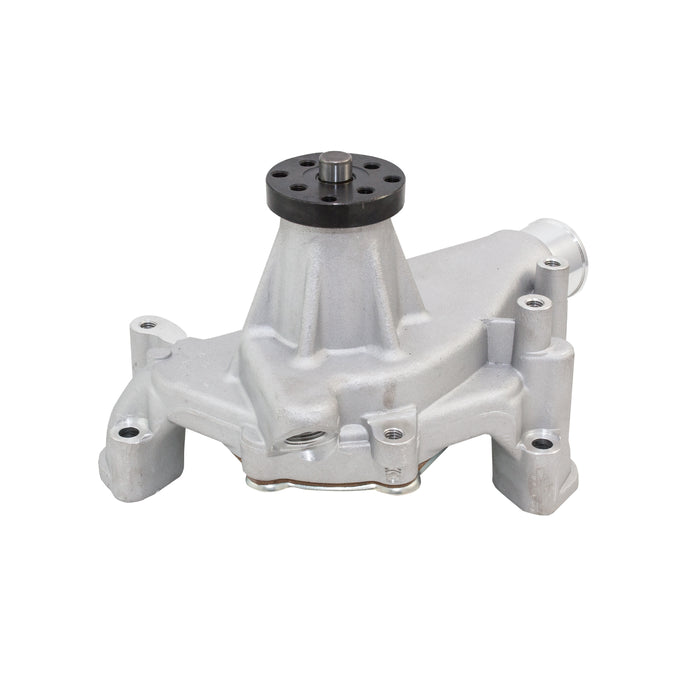 Top Street Performance HC8012 Chevrolet Small Block Long Neck Satin Aluminum High Flow Mechanical Water Pump - Truck Part Superstore