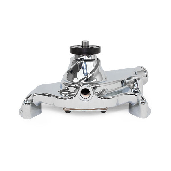 Top Street Performance HC8023C Mechanical Water Pump; Aluminum; Chrome; BBC "Mark IV" Short Neck; Reverse - Truck Part Superstore