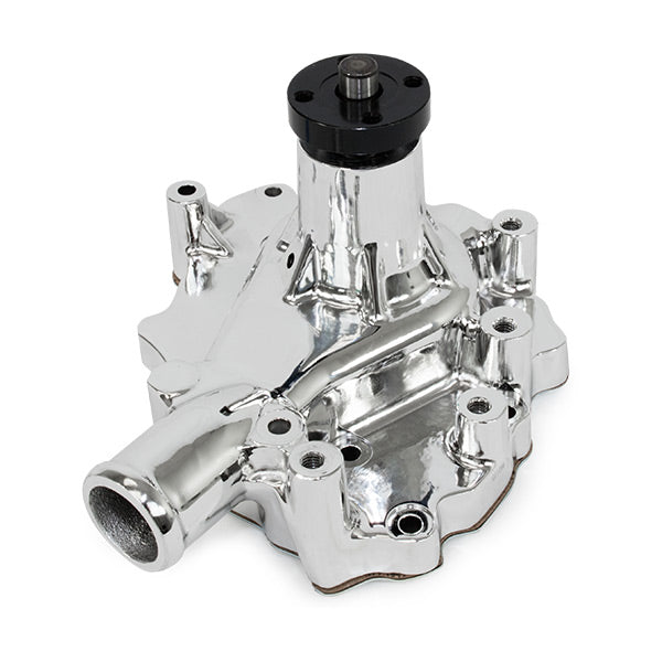 Top Street Performance HC8050C Mechanical Water Pump; Aluminum; Chrome; SBF (289; 302; 351W) D/S Inlet - Truck Part Superstore