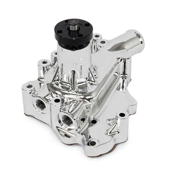 Top Street Performance HC8050C Mechanical Water Pump; Aluminum; Chrome; SBF (289; 302; 351W) D/S Inlet - Truck Part Superstore