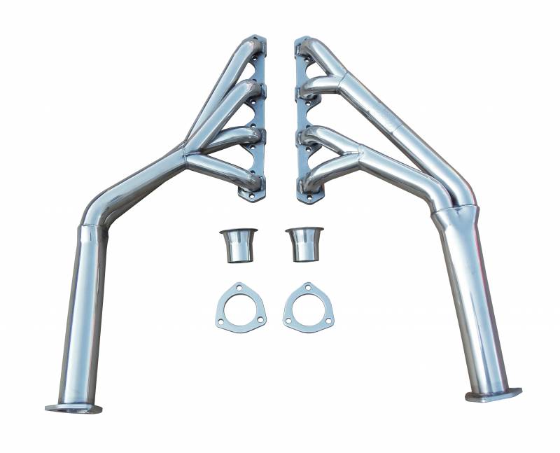 Pypes Performance Exhaust HDR27S Exhaust Header Full Length Design 64-70 Mustang Tri-YLong Tube Hardware Incl 2.5 in to 2 in Collector Polished 304 Stainless Steel Pypes Exhaust - Truck Part Superstore