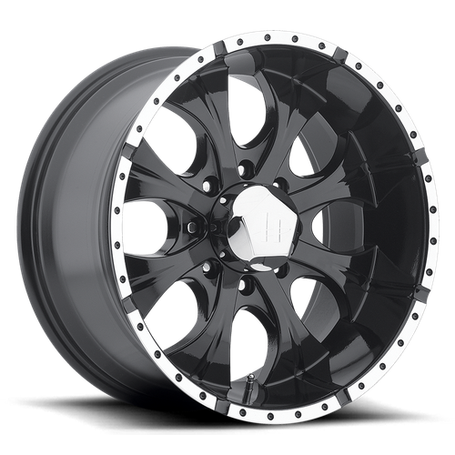 Helo HE7917980312AA HE791 17X9 8X6.5 G-BLK MACH -12MM - Truck Part Superstore
