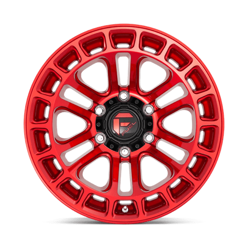 Fuel 1PC D71917908445 D719 17X9 6X5.5 GL-RED-MACH -12MM - Truck Part Superstore
