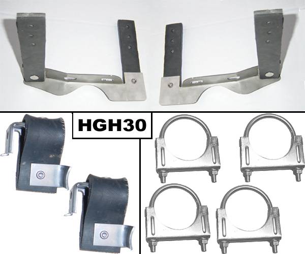 Pypes Performance Exhaust HGH30 Exhaust System Hanger Kit 64-72 GTO Incl Pair Muffler Hangers/Tailpipe Hangers/(4) 2.5 in U Clamps Natural 304 Stainless Steel Pypes Exhaust - Truck Part Superstore