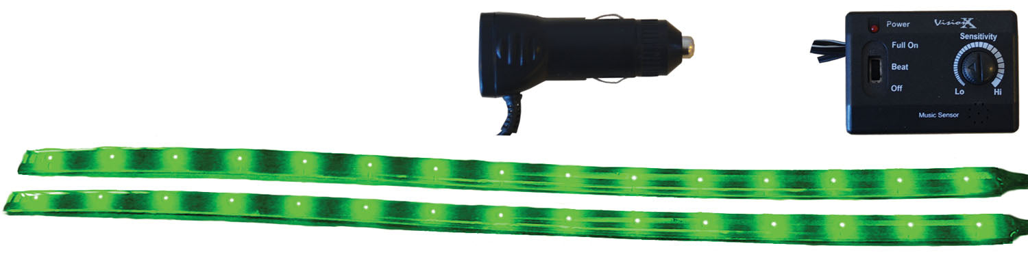 Vision X Lighting 4005594 12" Twin Pack Flexible LED Bars Green - Truck Part Superstore