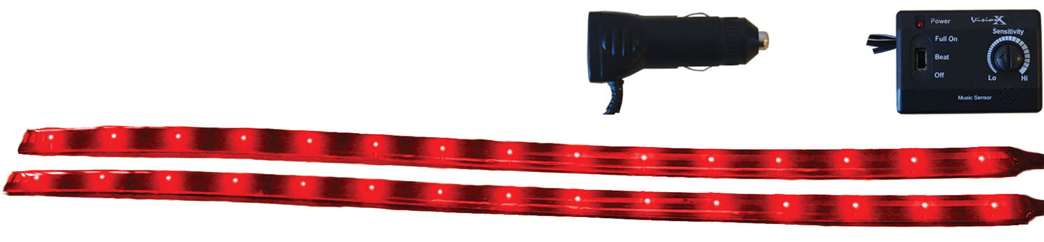 Vision X Lighting 4005587 12" Twin Pack Flexible LED Bars Red - Truck Part Superstore