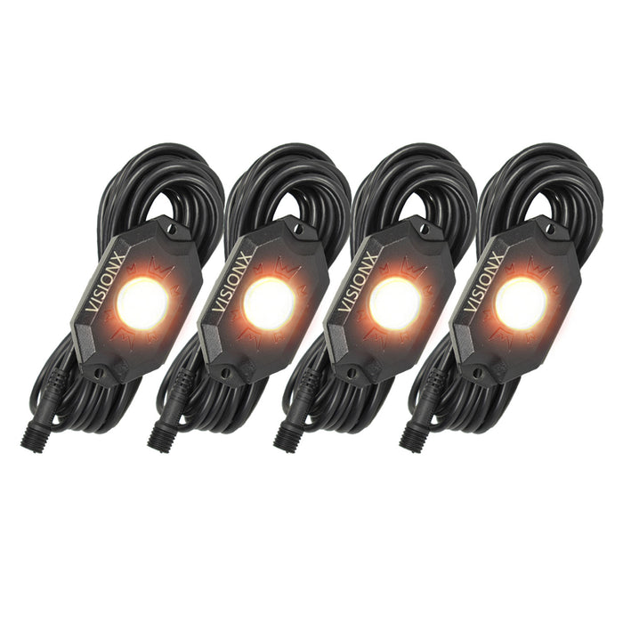 Vision X Lighting 9929309 9 Watt LED Rock Light 4 Pod Kit Amber - Truck Part Superstore