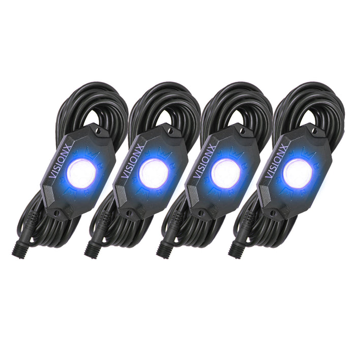 Vision X Lighting 9929316 9 Watt LED Rock Light 4 Pod Kit Blue - Truck Part Superstore