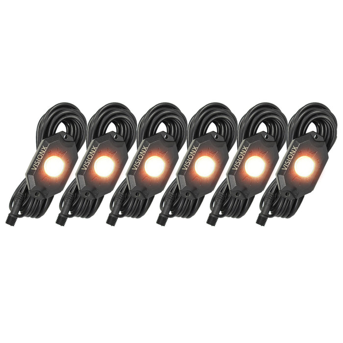 Vision X Lighting 9929361 9 Watt LED Rock Light 6 Pod Kit Amber - Truck Part Superstore