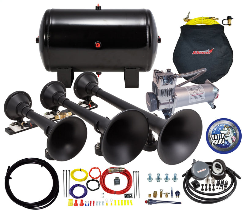 Kleinn Automotive Air Horns HK9 Pro Blaster™ Triple Train Horn Kit - Truck Part Superstore