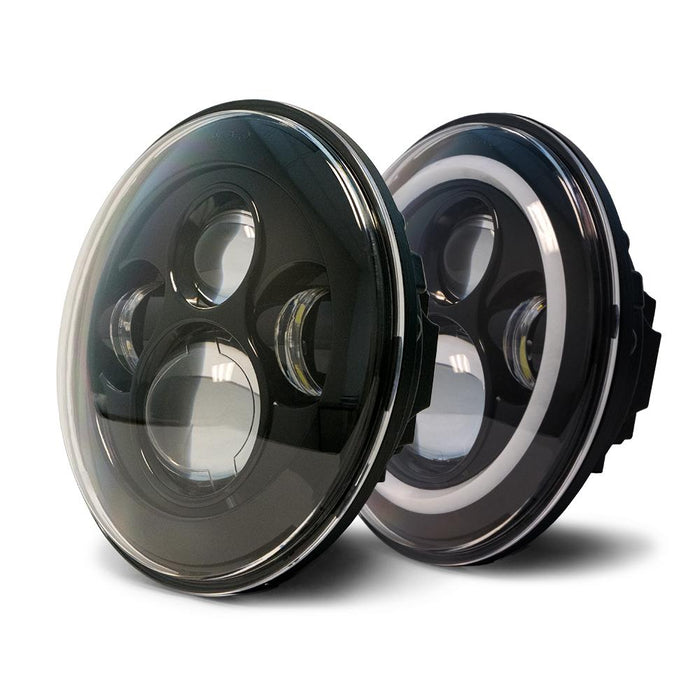 DV8 Offroad HL7JK-02 Jeep Wrangler 07-18 LED Projector Headlights w/Angel Eyes DV8 Offroad - Truck Part Superstore