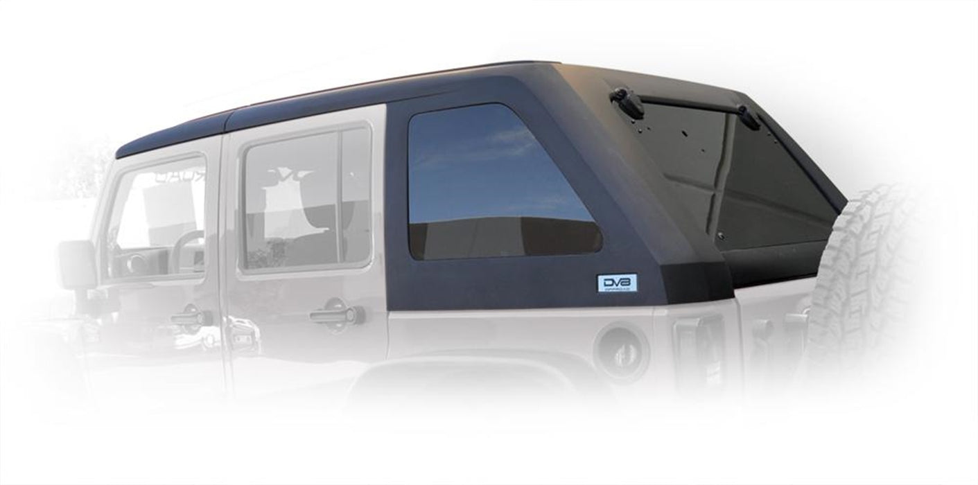 DV8 Offroad HT07FB42 Jeep JK Hard Top Fast Back 07-18 Wrangler JK 4 Door Black 2 Piece DV8 Offroad - Truck Part Superstore