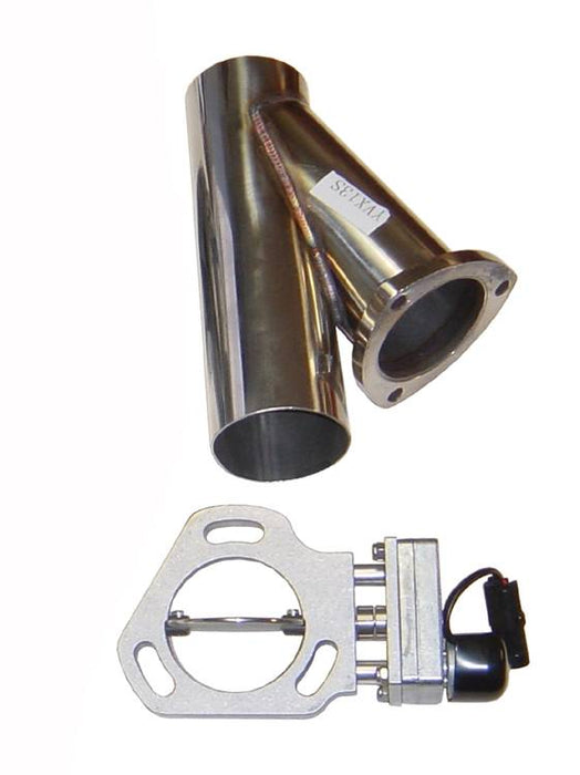 Pypes Performance Exhaust HVE13K Y Exhaust Electric Dump Cutout 3 in Hardware Incl Natural Aluminum And 304 Stainless Steel Pypes Exhaust - Truck Part Superstore