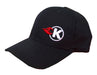 Kooks Custom Headers HT-100605-01 Kooks Black Flexfit K-Flame Logo Hat-Curved Brim-LG/XL - Truck Part Superstore