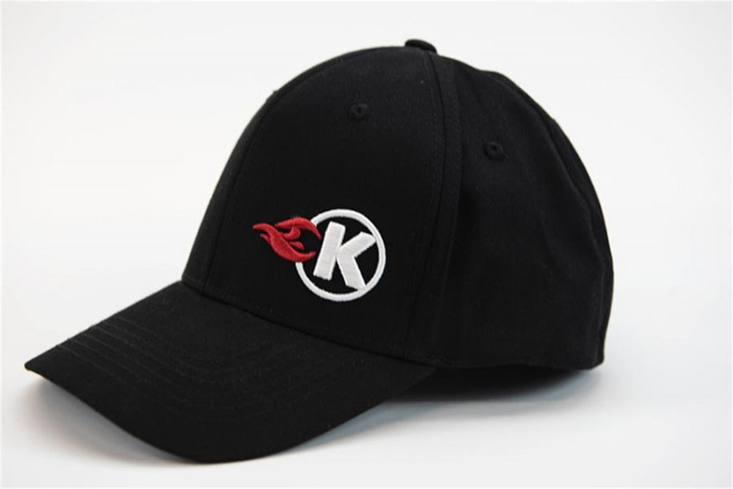 Kooks Custom Headers HT-100605-00 Kooks Black Flexfit K-Flame Logo Hat-Curved Brim-SM/MD - Truck Part Superstore