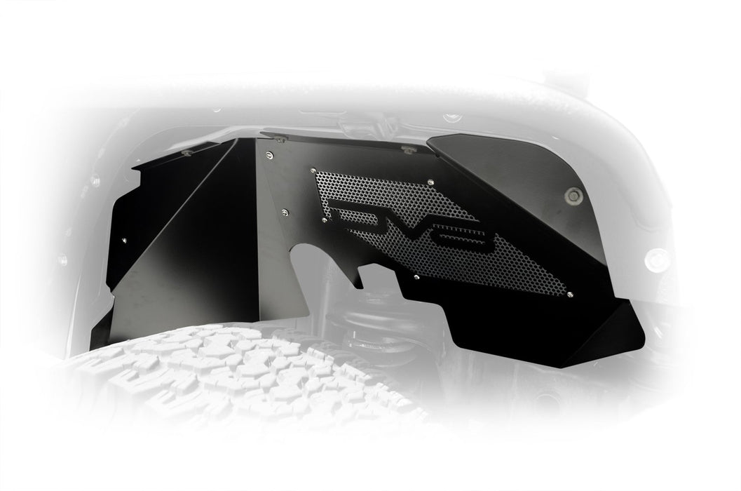 DV8 Offroad INFEND-01FB Jeep JK Inner Fender Front Black 07-18 Wrangler JK Aluminum DV8 Offroad - Truck Part Superstore