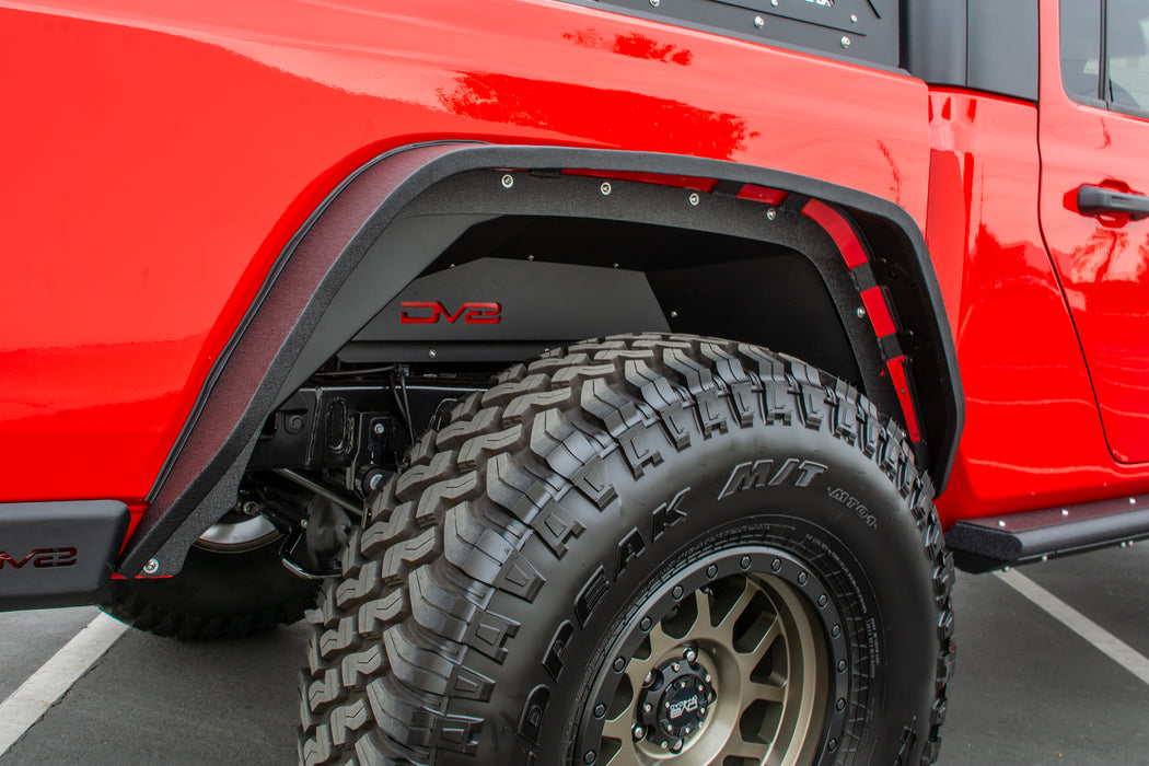 DV8 Offroad INFEND-04RB Jeep Gladiator Rear Inner Fenders For 20-Pres Gladiator Black DV8 Offroad - Truck Part Superstore