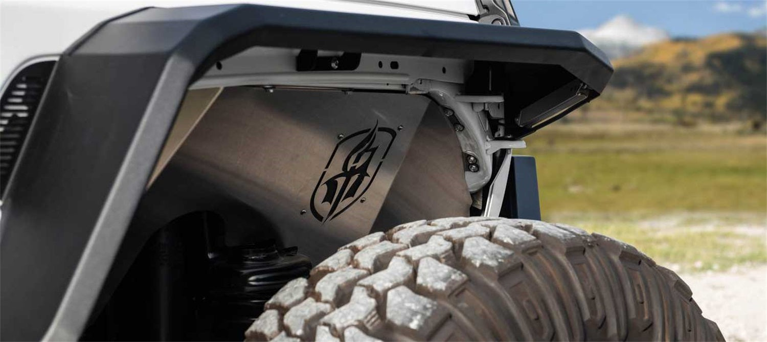 Road Armor 518LFF0Z Stealth Body Armor; Fender Liner; Front; Raw Stainless Steel; - Truck Part Superstore