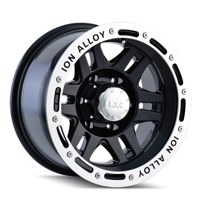 ION 133-2981B 133 (133) BLACK/MACHINED LIP 20X9 8-165.1 0MM 130.8MM - Truck Part Superstore