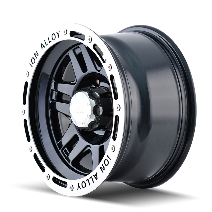 ION 133-5883B 133 (133) BLACK/MACHINED LIP 15X8 6-139.7 -27MM 108MM - Truck Part Superstore