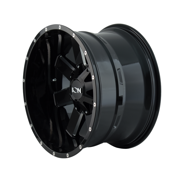 ION 141-2976M18 141 (141) GLOSS BLACK/MILLED SPOKES 20X9 8-165.1/8-170 18MM 130.8MM - Truck Part Superstore