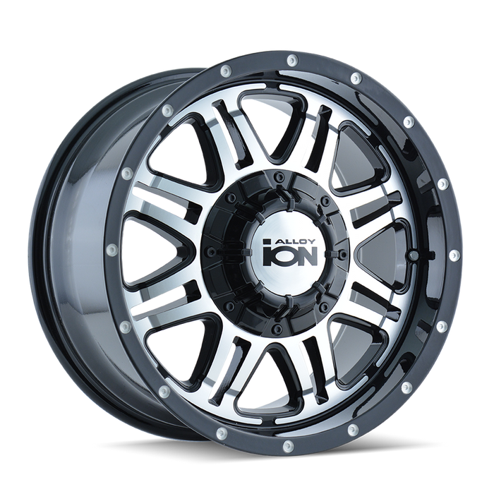 ION 186-6856B 186 (186) BLACK/MACHINED FACE 16X8 5-114.3/5-127 10MM 87MM - Truck Part Superstore