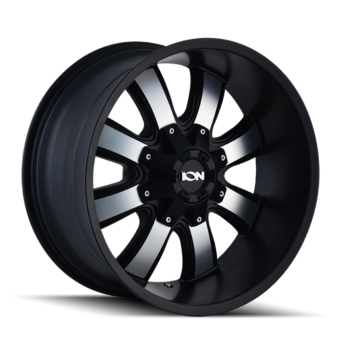 ION 189-2176B 189 (189) SATIN BLACK/MACHINED FACE 20X10 8-165.1/8-170 -19MM 130.8MM - Truck Part Superstore