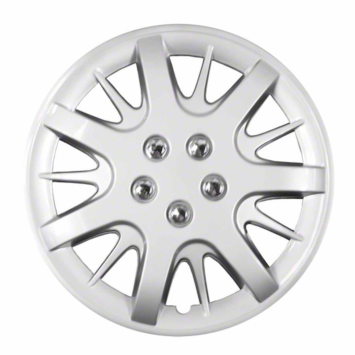 Coast To Coast IWC18916S 16 Inch 7 Split Spoke Silver Color Plastic Set Of 4 Spring Steel Clip - Truck Part Superstore