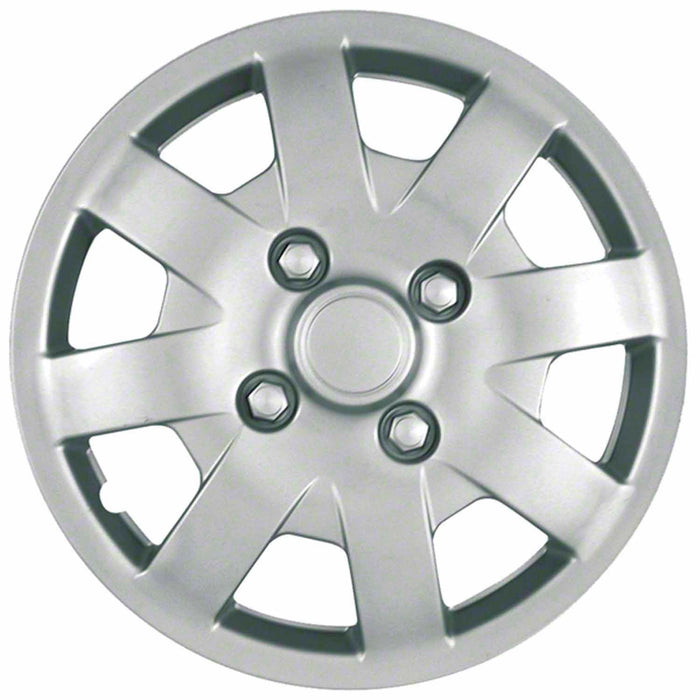Coast To Coast IWC40814S 14 Inch 8 Spoke Silver Color Plastic Set Of 4 Spring Steel Clip - Truck Part Superstore