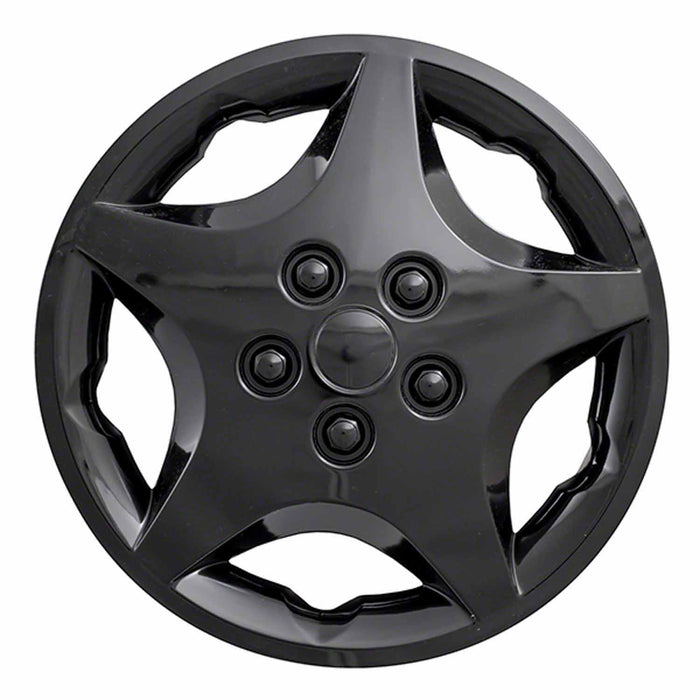 Coast To Coast IWC40914BLK 14 Inch 5 Spoke Gloss Black Plastic Set Of 4 Spring Steel Clip - Truck Part Superstore