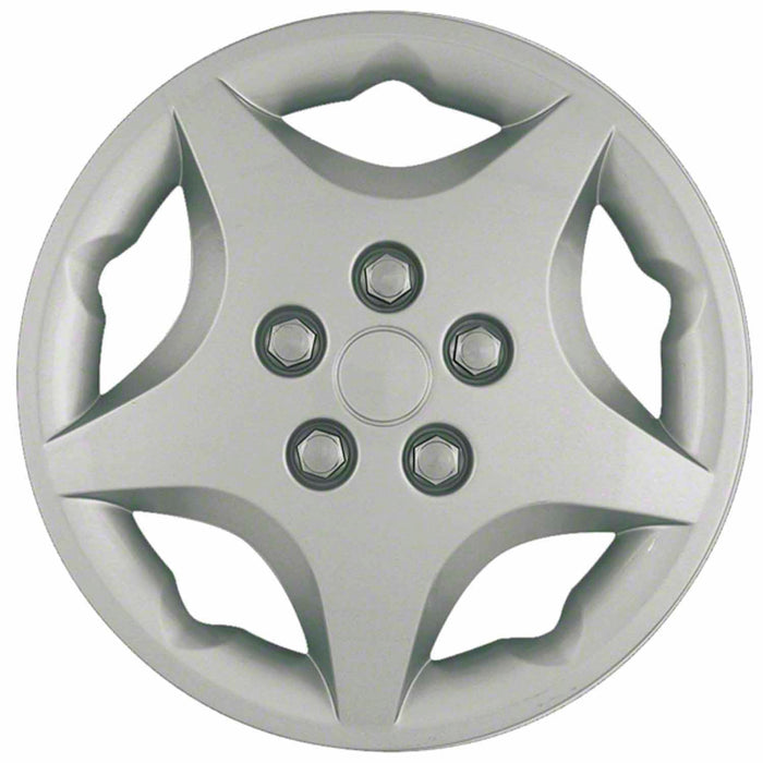 Coast To Coast IWC40914S 14 Inch 5 Spoke Silver Color Plastic Set Of 4 Spring Steel Clip - Truck Part Superstore