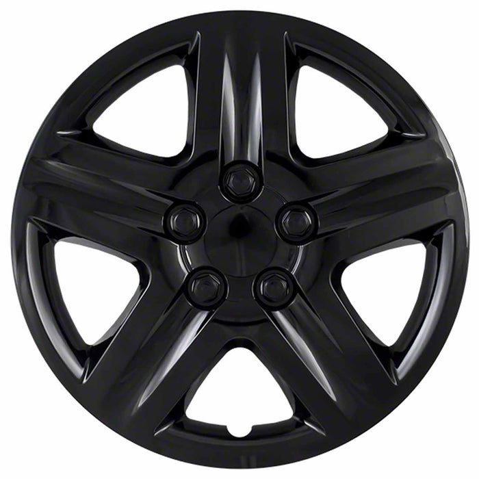 Coast To Coast IWC43116BLK 16 Inch 5 Spoke Gloss Black Plastic Set Of 4 Spring Steel Clip - Truck Part Superstore
