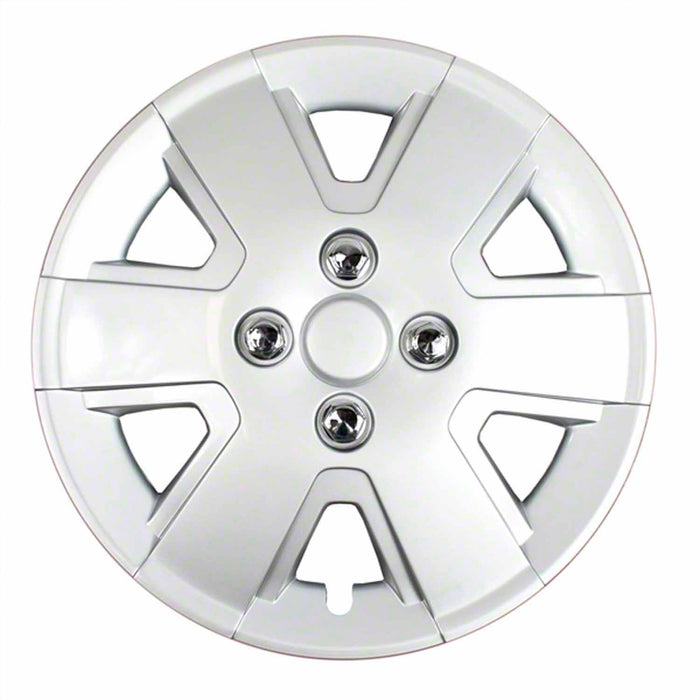 Coast To Coast IWC43215S 15 Inch 6 Spoke Silver Color Plastic Set Of 4 Spring Steel Clip - Truck Part Superstore