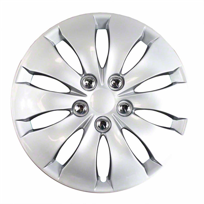 Coast To Coast IWC43916S 16 Inch 10 Spoke Silver Color Plastic Set Of 4 Spring Steel Clip - Truck Part Superstore