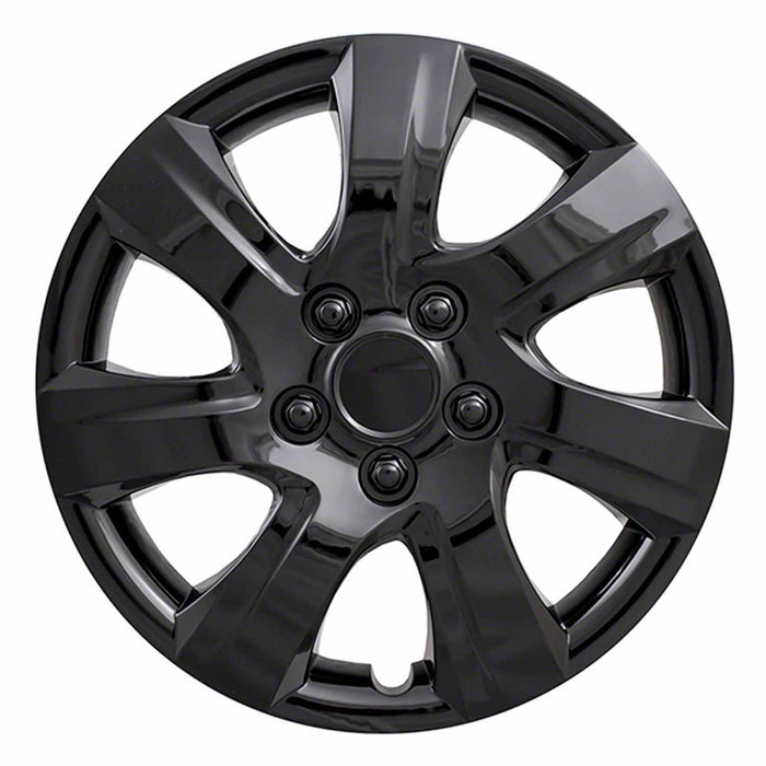 Coast To Coast IWC44516BLK 16 Inch 7 Spoke Gloss Black Plastic Set Of 4 Spring Steel Clip - Truck Part Superstore