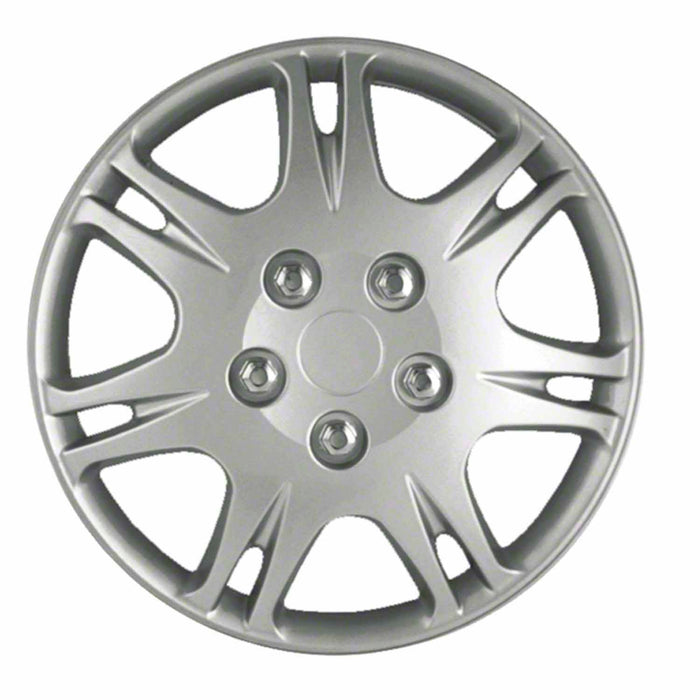 Coast To Coast IWCB881315S 15 Inch 7 Double Spoke Silver Color Plastic Set Of 4 Standard Leg - Truck Part Superstore
