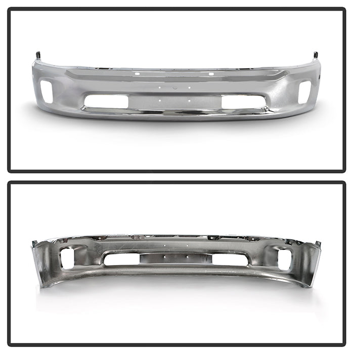 Spyder Auto 9948503 Front Bumper; Chrome; w/o Fog Lights Hole; Bottom w/ Sensor; - Truck Part Superstore