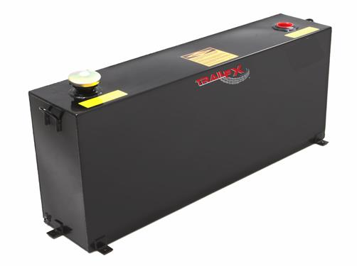TrailFX 210402S 37 Gal Cap Rectangular 47.75x10.5x19 Gloss Black Steel W/Lockable Cap - Truck Part Superstore
