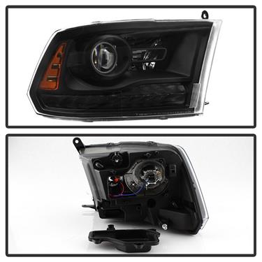 Spyder Auto 9040238 XTune Projector Headlights; Models w/Factory Projector LED Style Only; Black; - Truck Part Superstore