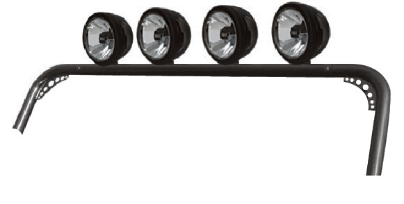 TrailFX J017T Windshield Frame Mount Mounts 4 Lights Textured Black Steel Without Lights - Truck Part Superstore